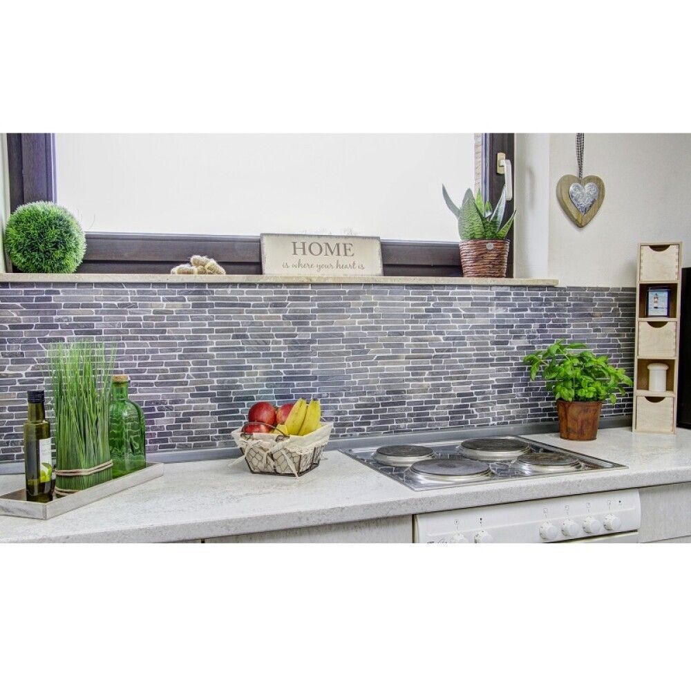 Luonnonkivimosaiikki Brick uni Nero Marquina, harmaa 30,5 x 30,5 cm