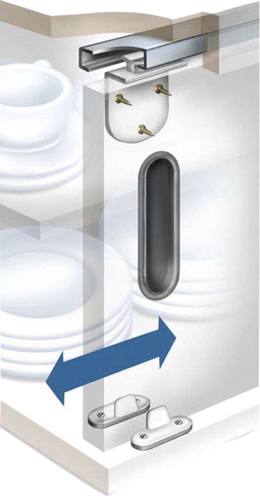 Kiskosetti liukuovikaappiin HBS Betz 100 cm max. 6 kg oveen