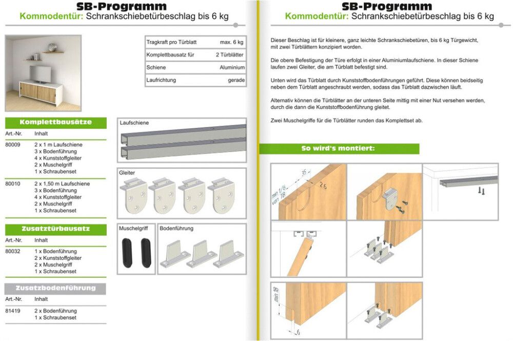 Kiskosetti liukuovikaappiin HBS Betz 150 cm max. 6 kg oveen
