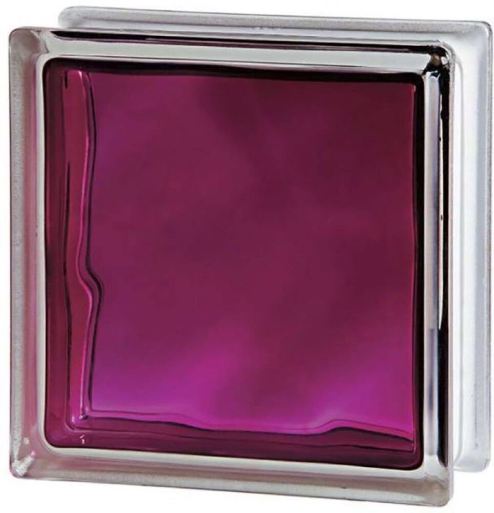 Lasitiili Seves Glassblock Brilly Wave Rubiininpunainen 19 x 19 x 8 cm