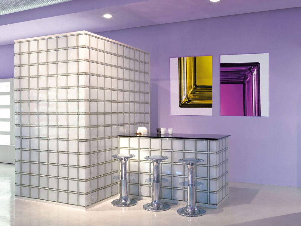 Lasitiili Vitrablok Sahara mattavalkoinen 19 x 19 x 8 cm