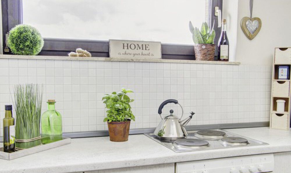 Mosaiikki Square matta valkoinen