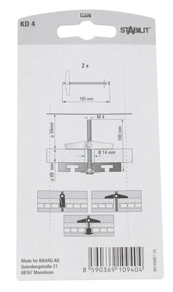 Jousitulppa M 4 Stabilit KD 4 K 105 mm