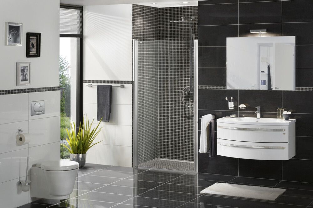 Lattialaatta Futura Kiiltävä Musta 30 x 60 cm