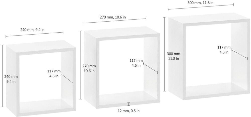 Kuutiohylly Dolle Frame Valkoinen 300 x 300 x 117 mm