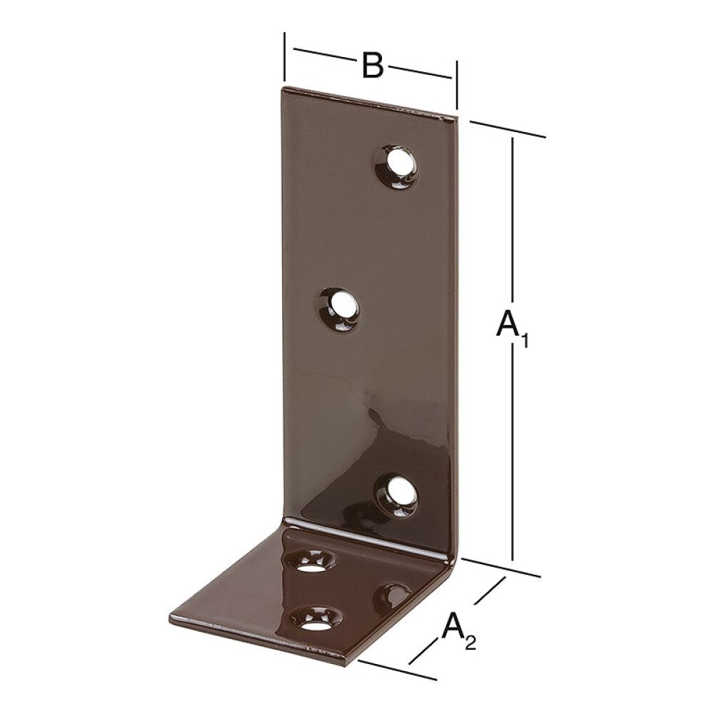 Kulmarauta 120 x 80 x 35 mm teräs ruskea