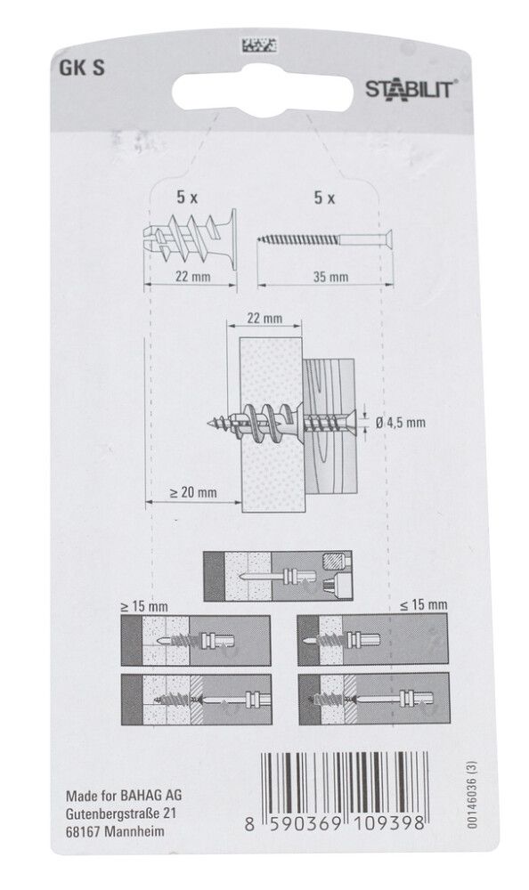 Kipsilevytulppa 32S Stabilit GK S K