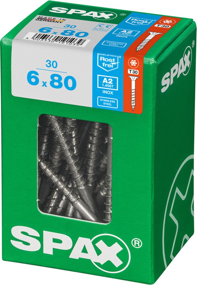 Yleisruuvi Spax TRX RST A2 6x80 mm 30KPL