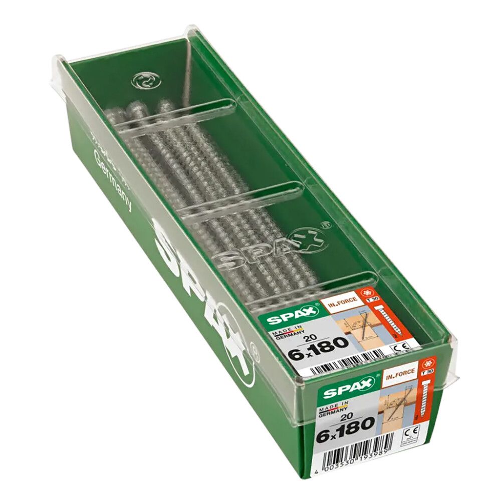 Puuruuvi Spax IN.FORCE TRX WIROX 6x180 mm 20KPL