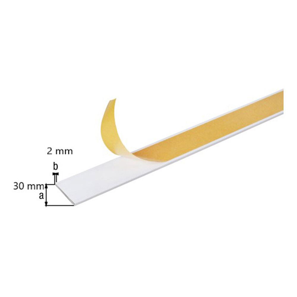 Lattarauta Alumiini 2 x 30 mm 1 m Tarrakiinnitys