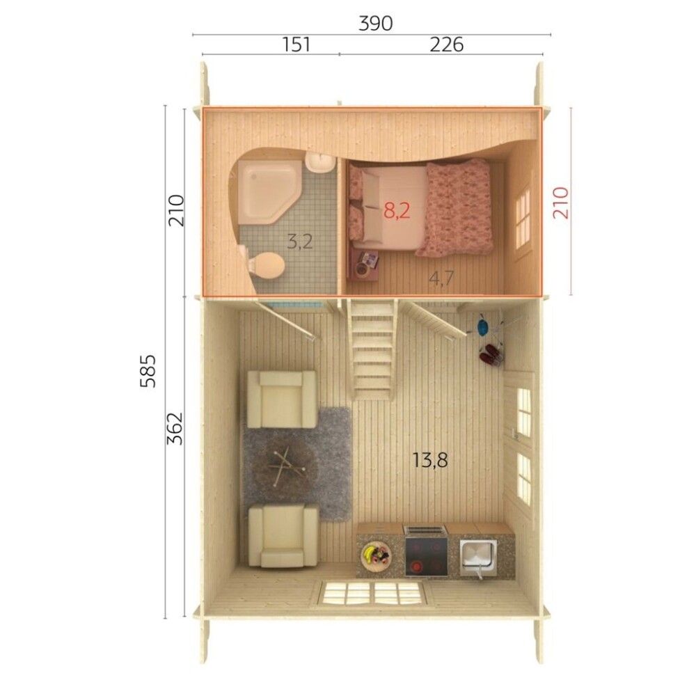 Mökki Palmako Sandra 29,9 m²