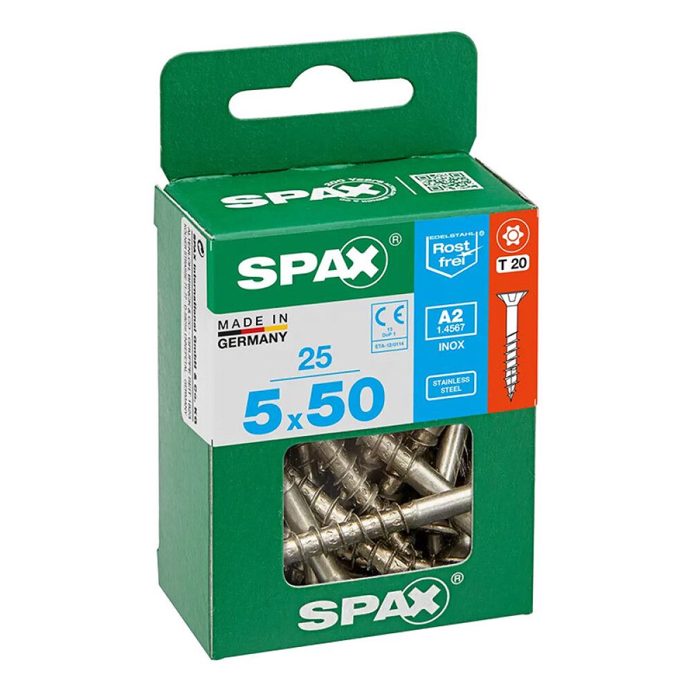 Ruostumaton Universal Ruuvi Spax A2 TRX 5x50 M 25 KPL