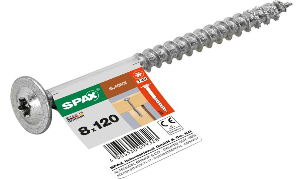 Ruuvi Hi.Force Wirox Spax 8x120  1 KPL