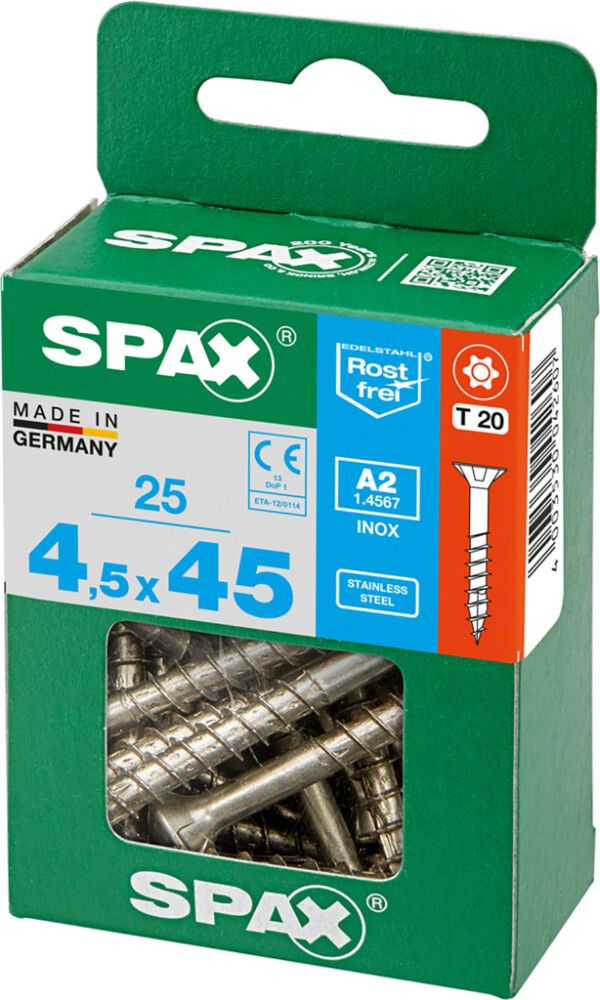 Ruostumaton Universal Ruuvi Spax A2 TRX 4,5x45 M