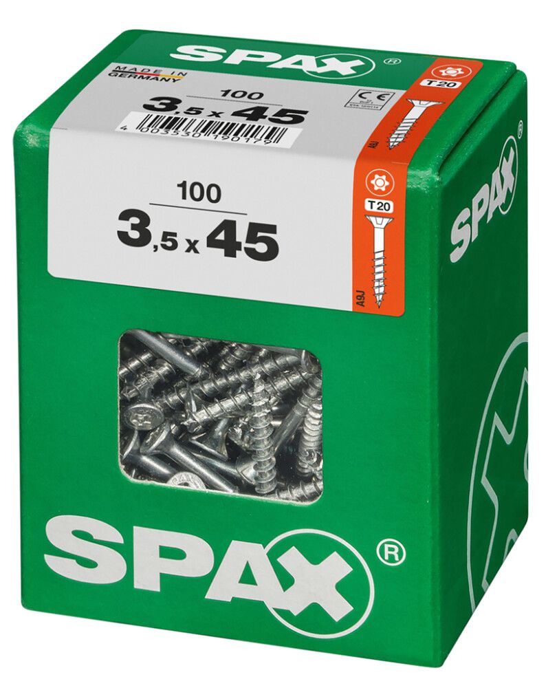Puuruuvi Spax 3,5 x 45 mm 100 kpl