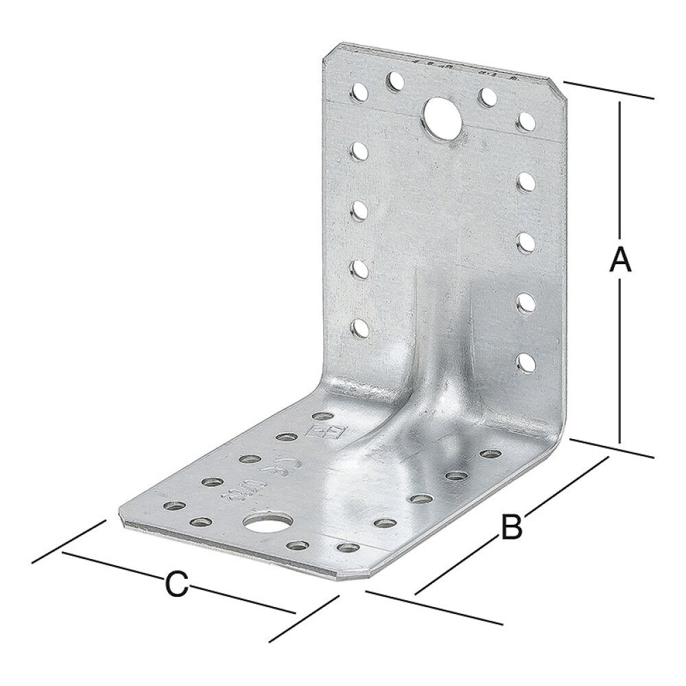 Kulmarauta Sinkitty Vahvistettu 105 x 105 x 90 mm