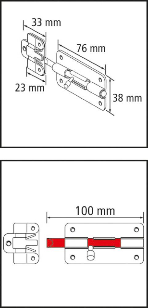 Työntösalpa AjustLock 100 mm Musta