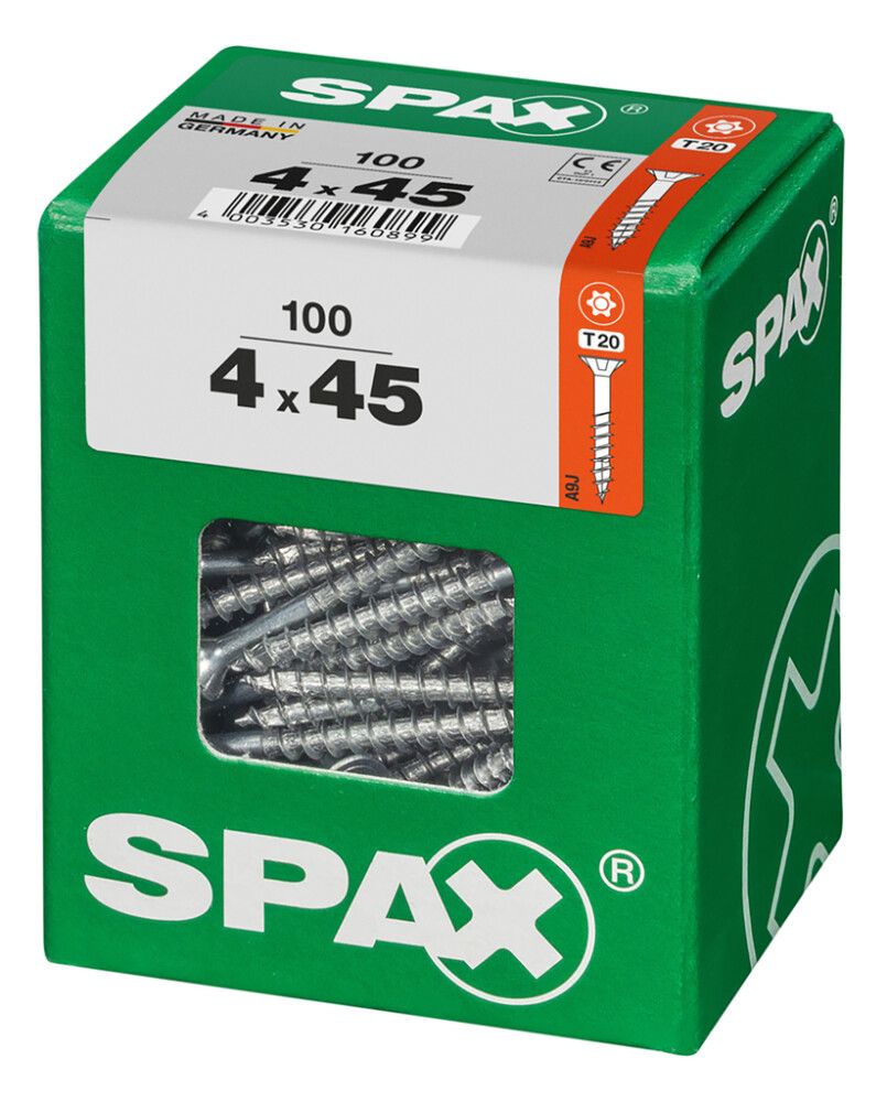 Puuruuvi Spax 4 x 45 mm 100 kpl