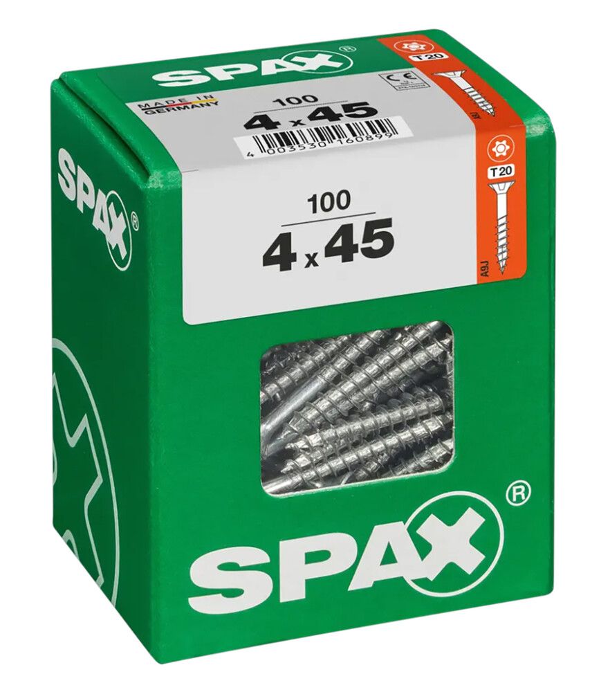Puuruuvi Spax 4 x 45 mm 100 kpl