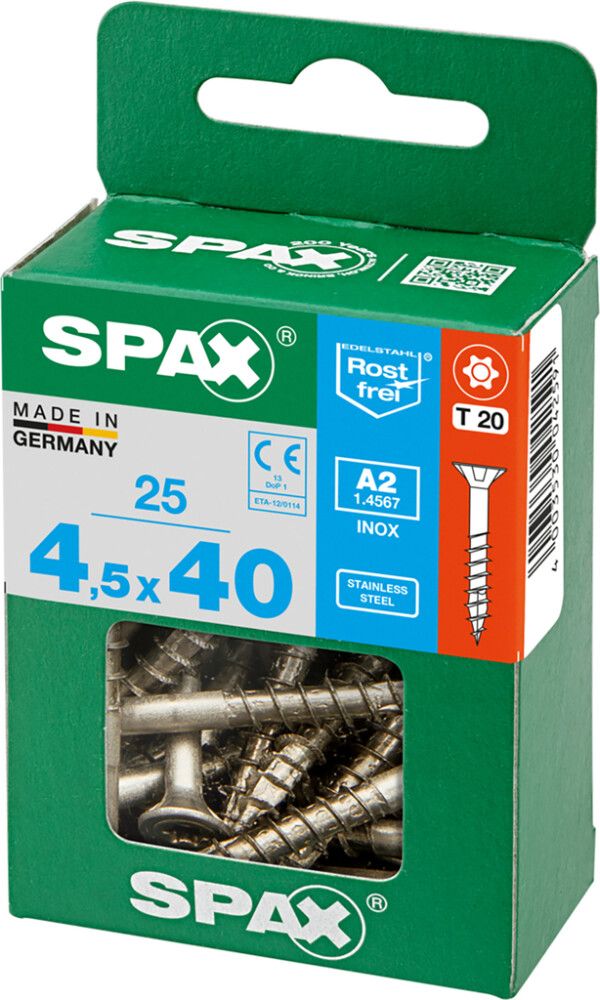 Ruostumaton Universal Ruuvi Spax A2 TRX 4,5x40 M