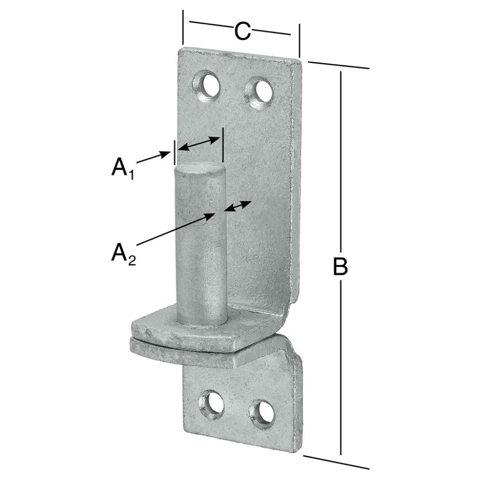 Saranatappi 126 x 40 mm Ø 16 mm kuumasinkitty