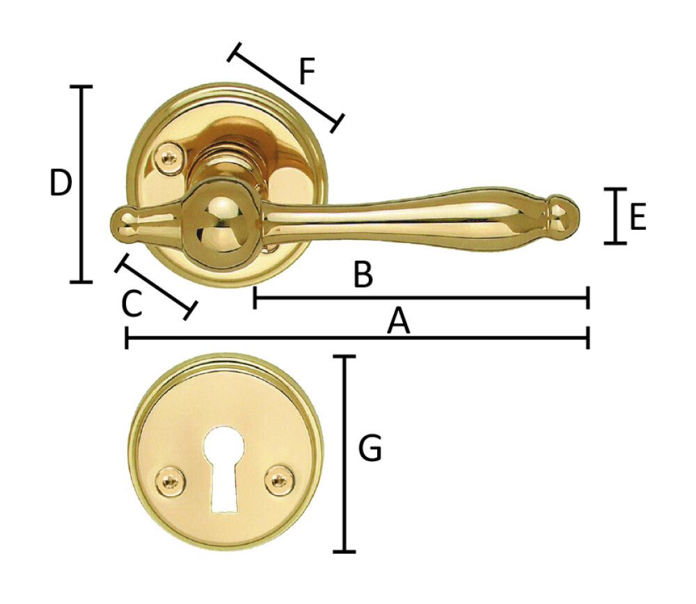Väliovenpainike Beslagsboden SPAR B274PNS Kiillotettu Messinki PVD