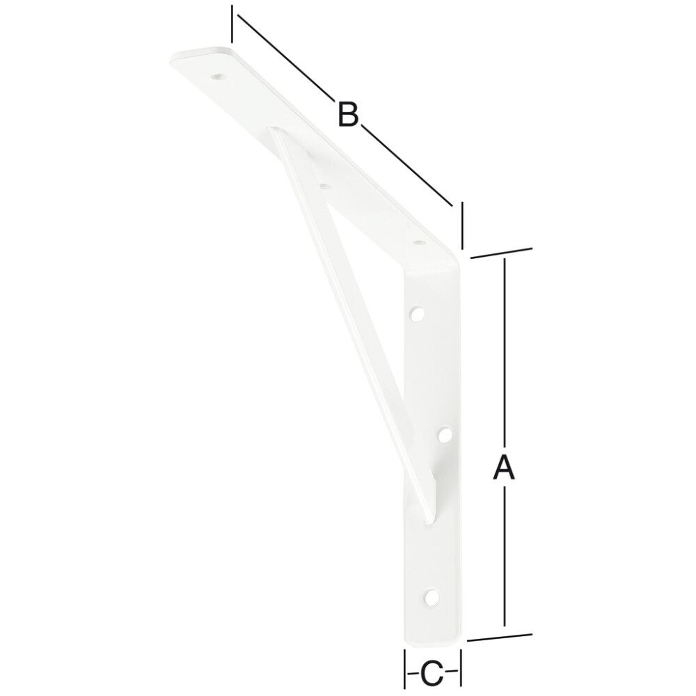 Kulmakannatin Tulla Valkoinen 250 x 150 mm