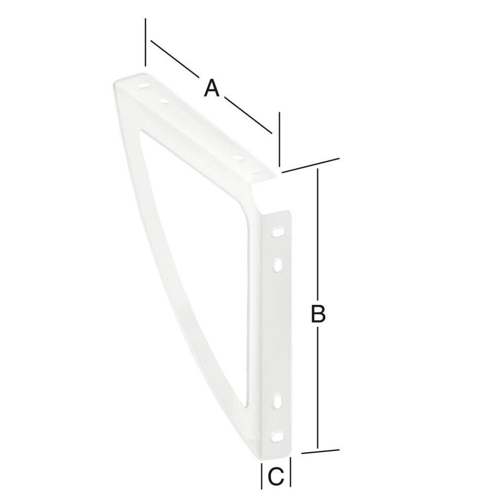 Kulmakannatin System Valkoinen 200 x 200 mm