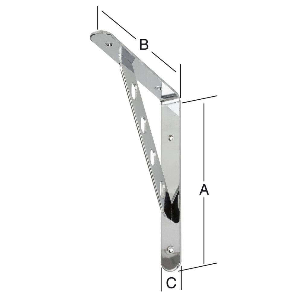 Hyllynkannatin Kromattu 250 x 200 mm