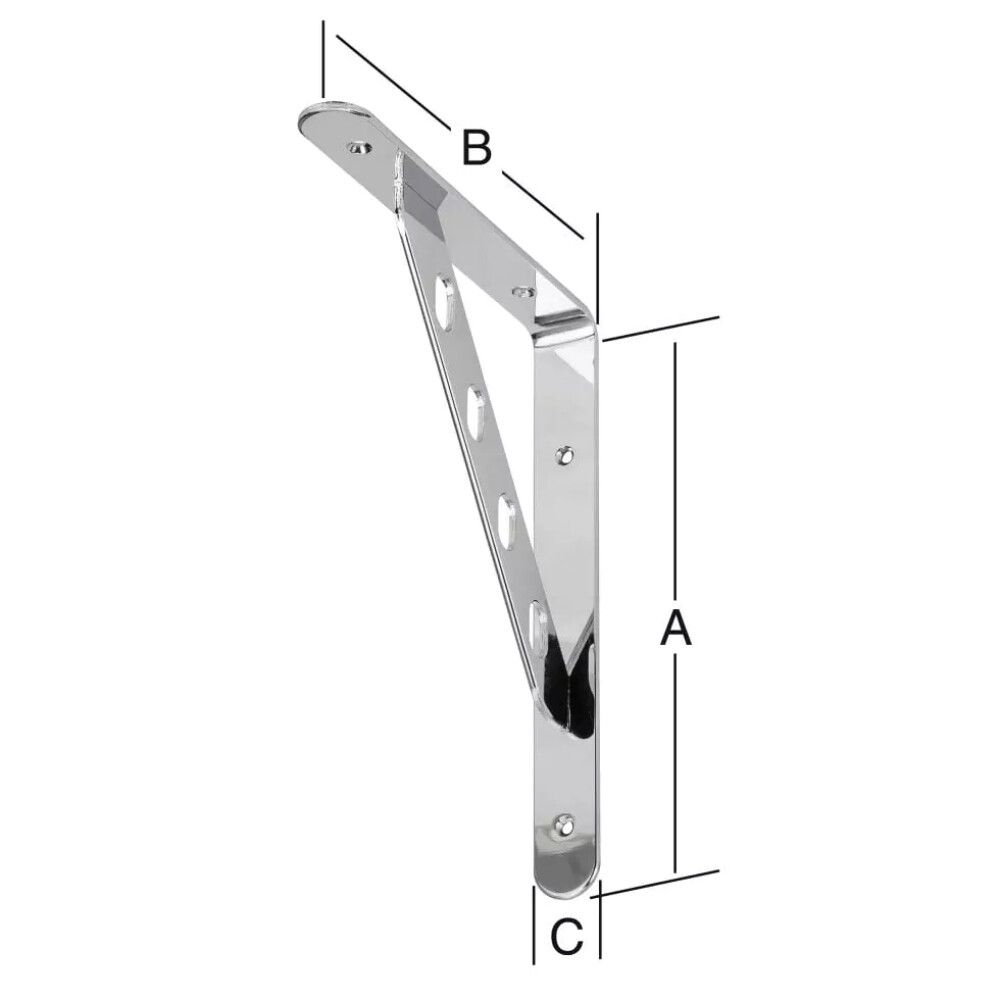 Hyllynkannatin Kromattu 250 x 200 mm