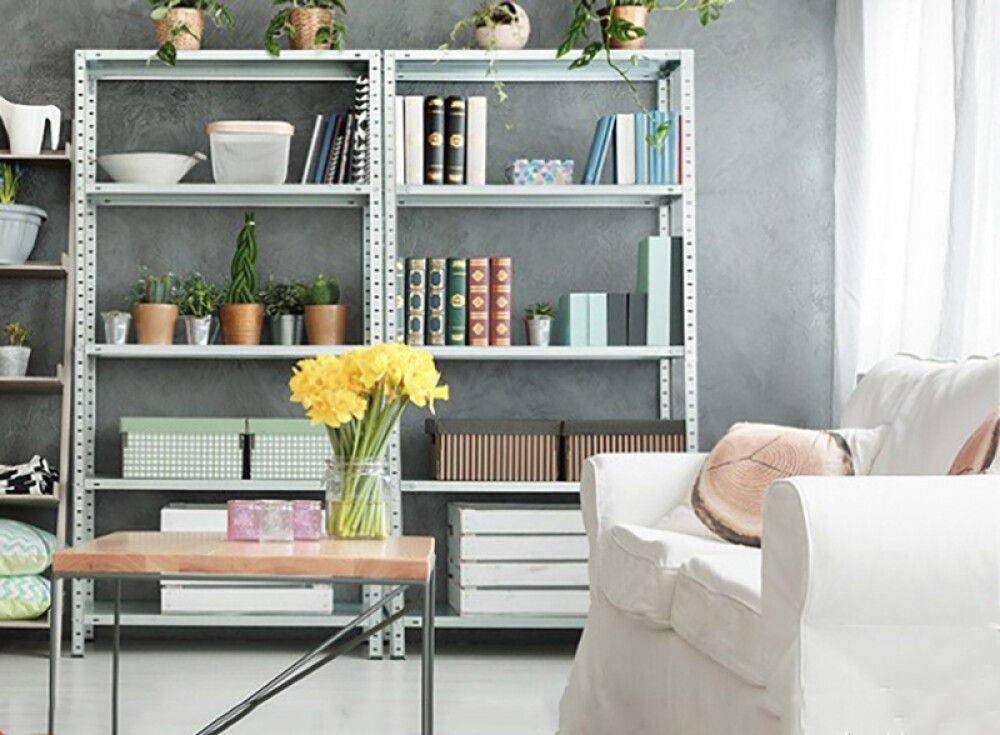 Metallihyllykkö Regalux Valkoinen 188 x 100 x 45 cm