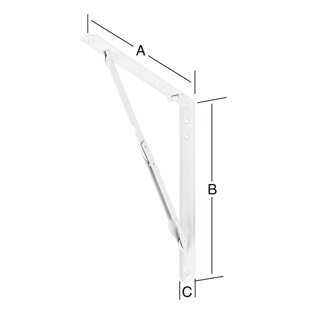 Kulmakannatin Taitettava Valkoinen 300 x 300 mm
