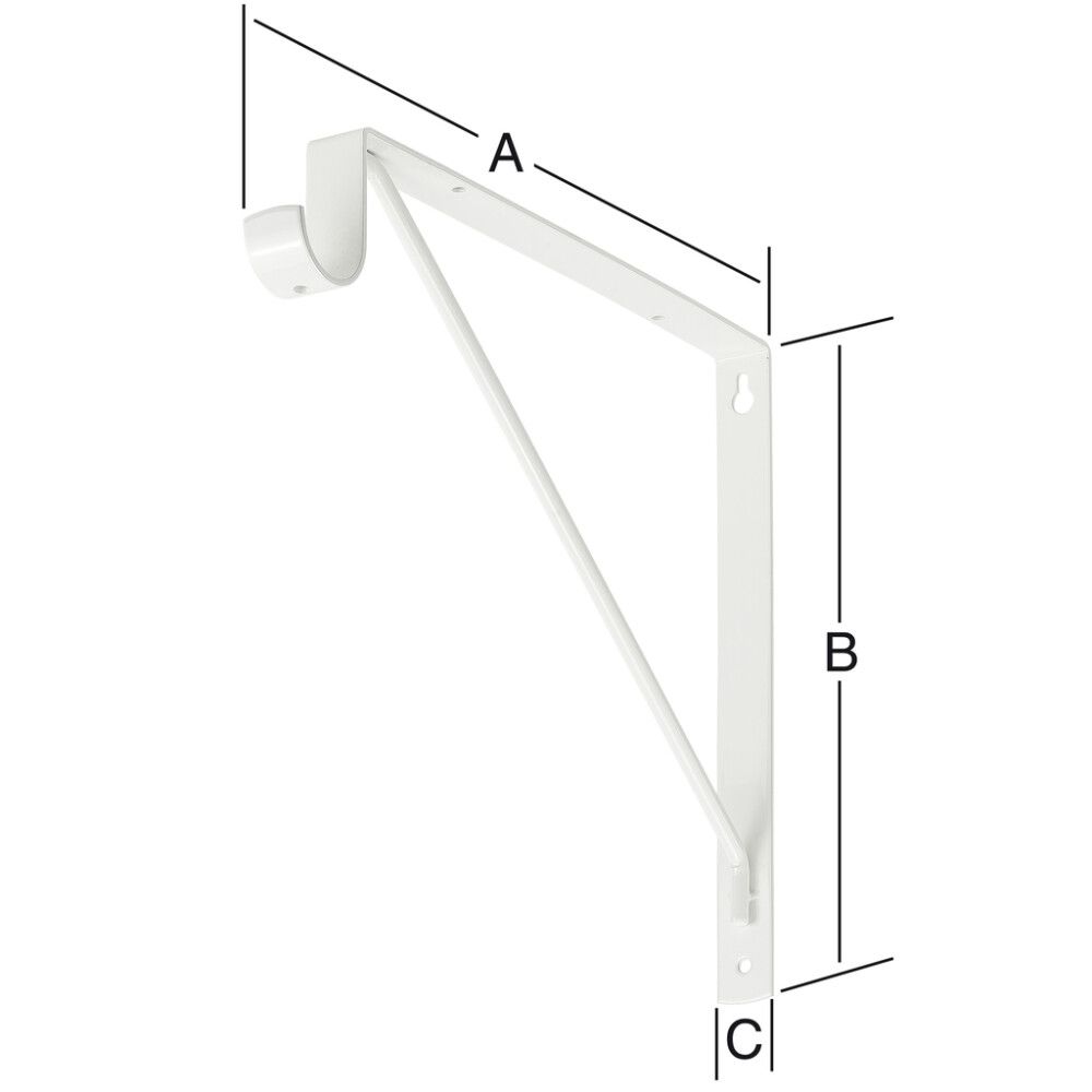 Kulmakannatin Valkoinen 260 x 300 mm