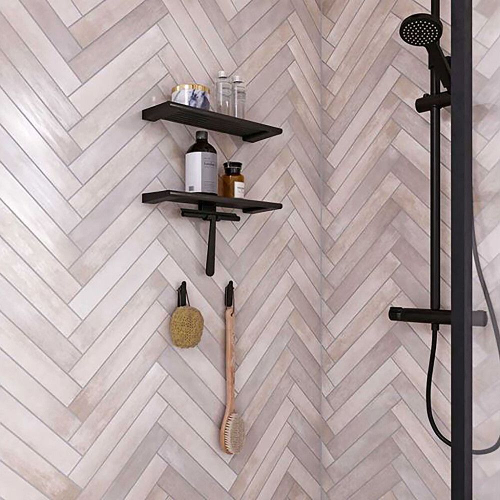 Suihkuhylly Pressalit Style 39 x 12,6 cm, useita värivaihtoehtoja Mattamusta