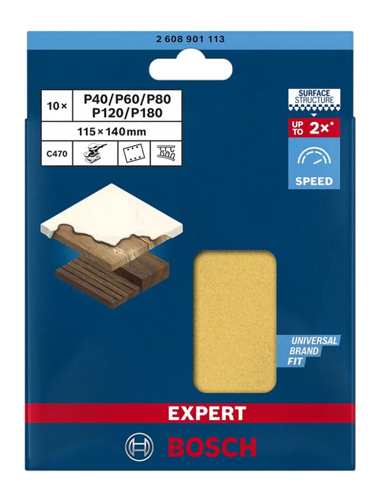 Hiomapaperisarja Bosch Expert C470, 115 x 140 mm 10 kpl