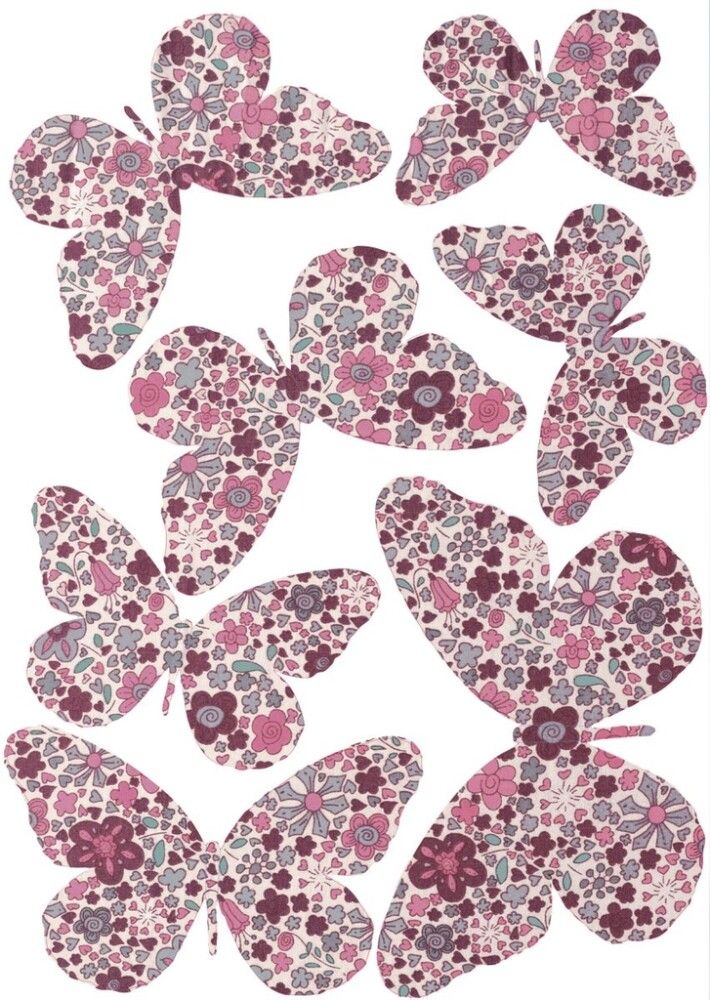 Seinätarra Plage 3D Pinkit Perhoset