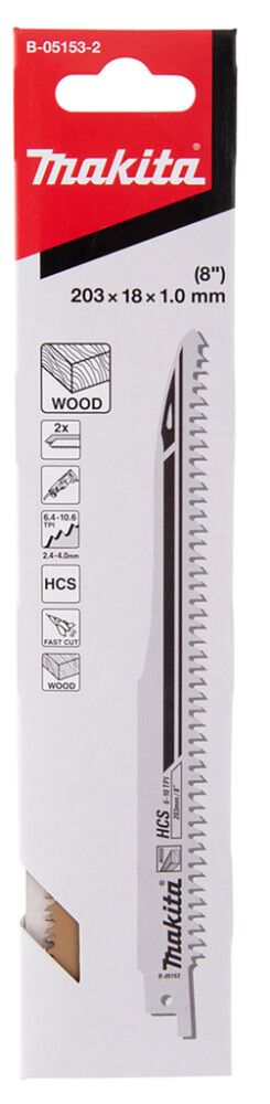 Puukkosahanterä Makita puu 203 x 1 mm 6-10 TPI 2 kpl