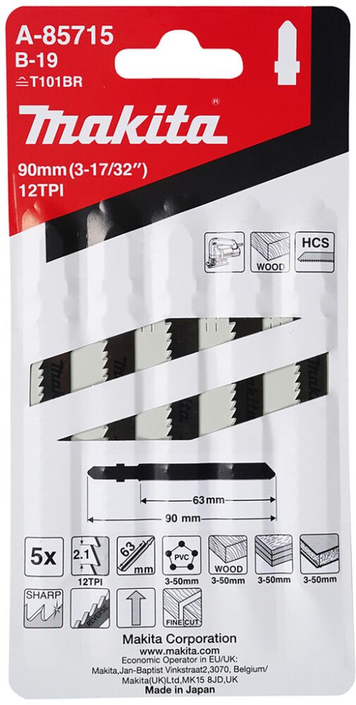 Pistosahanterä Makita 65 mm B19 5 kpl