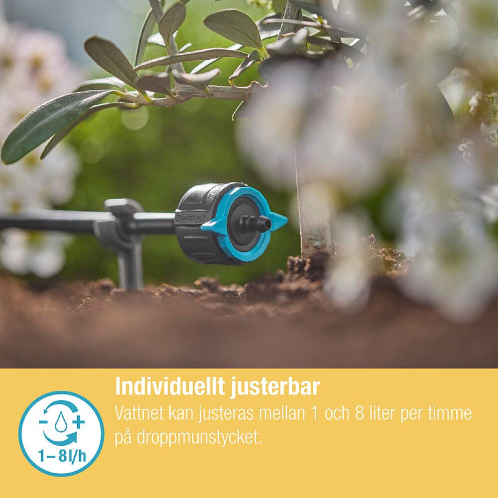 Päätytippusuutin Gardena Micro-Drip säädettävä 8 l
