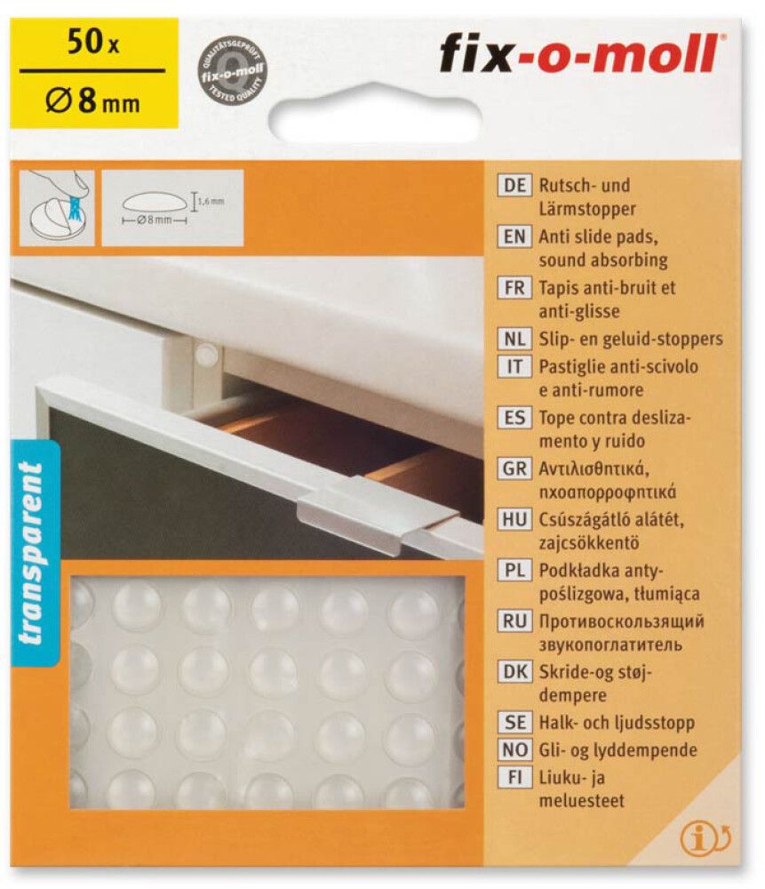 Liukuestetassu 50 kpl kirkas Ø8 mm, 50 kpl                  