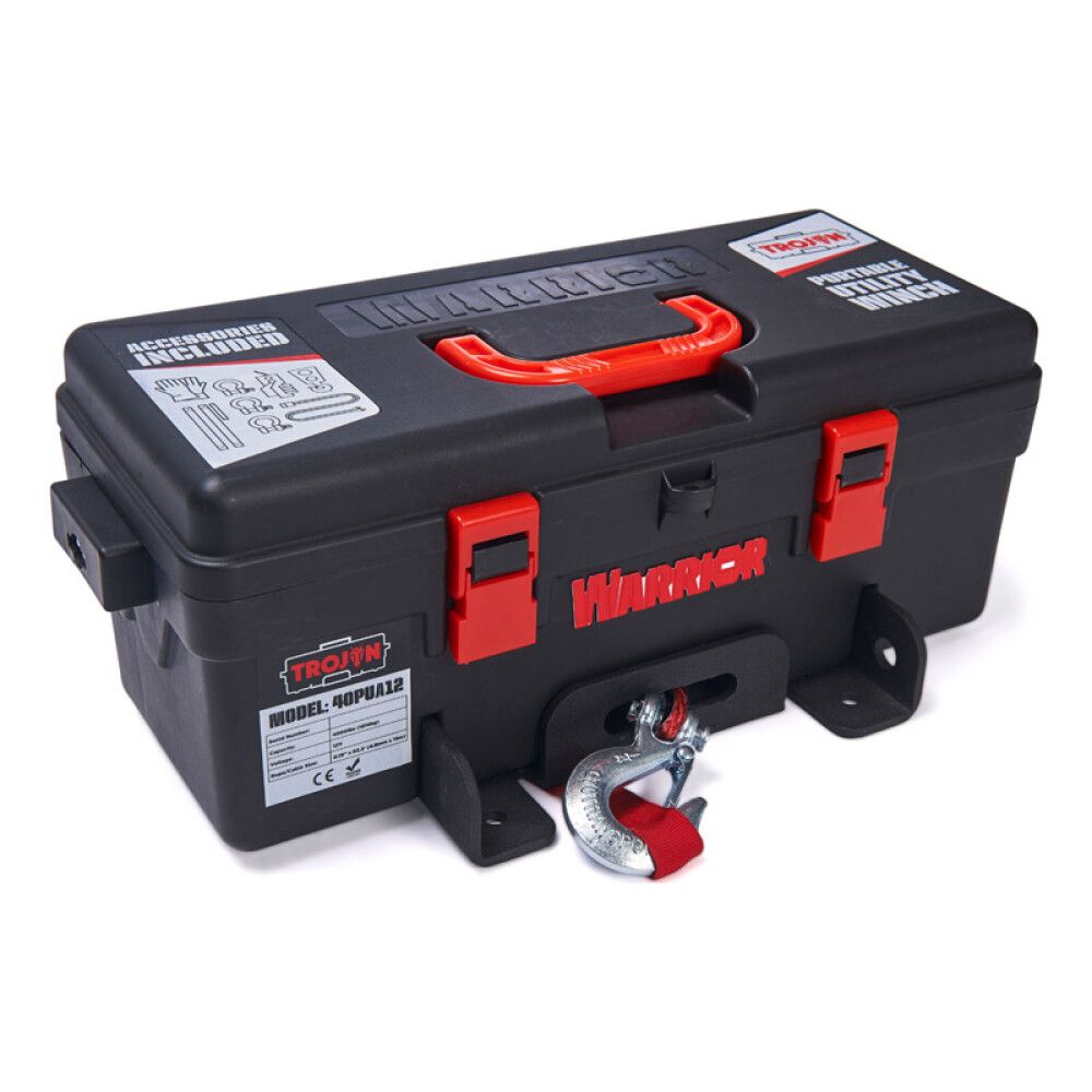 Kannettava sähkövinssi Warrior Trojan 4000 synteettisellä köydellä