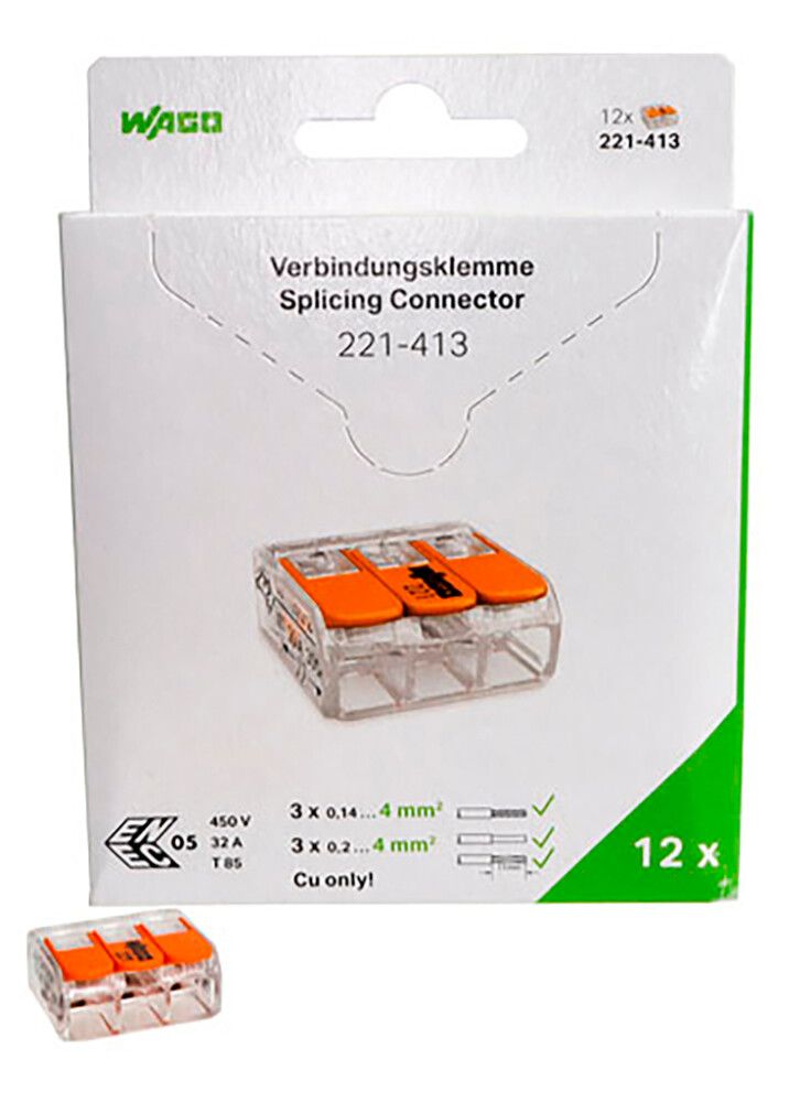 Rasialiitin Wago 221 3-nap 12 kpl