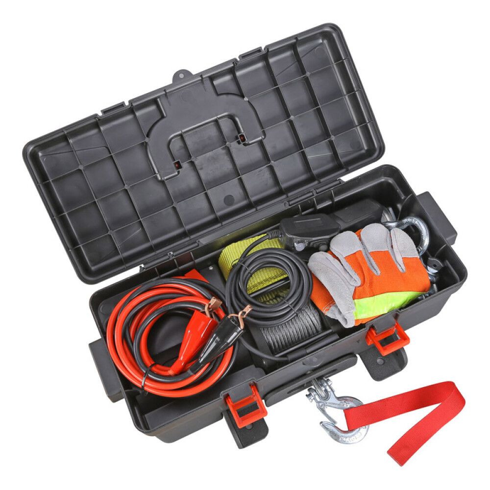 Kannettava sähkövinssi Warrior Trojan 4000 teräsvaijerilla