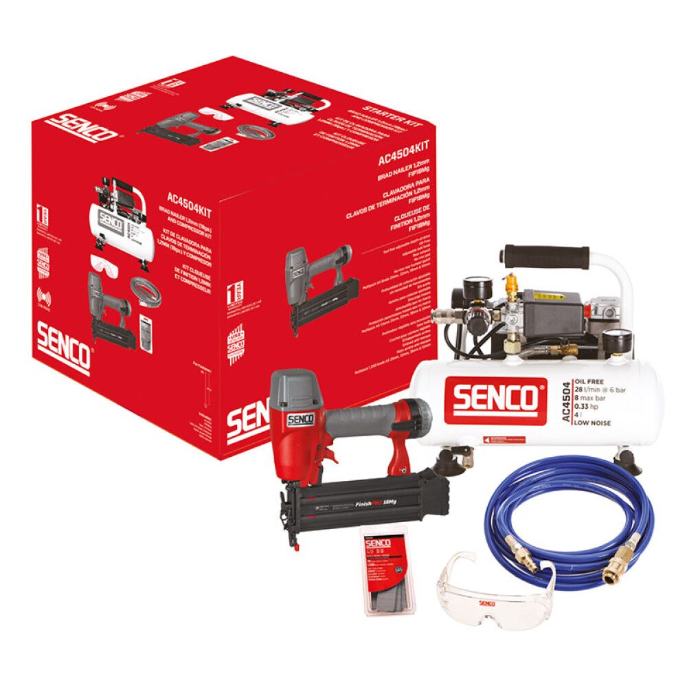 Kompressori AC4504 + Viimeistelynaulain FP18 Senco Kit