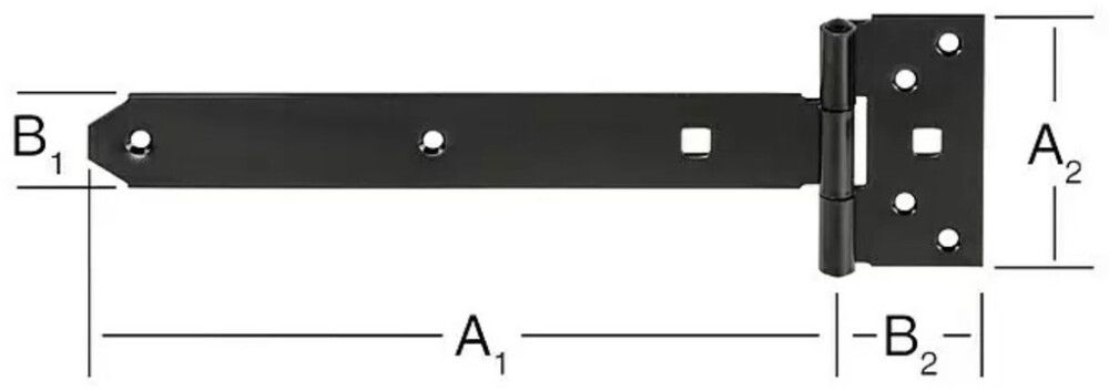 T-sarana 400 x 38 mm musta