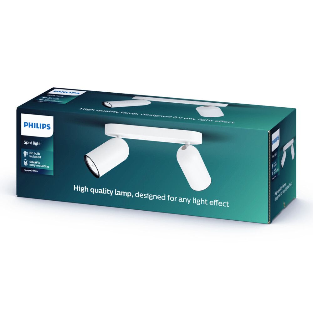 Spottivalaisin Philips Pongee 2-os Valkoinen