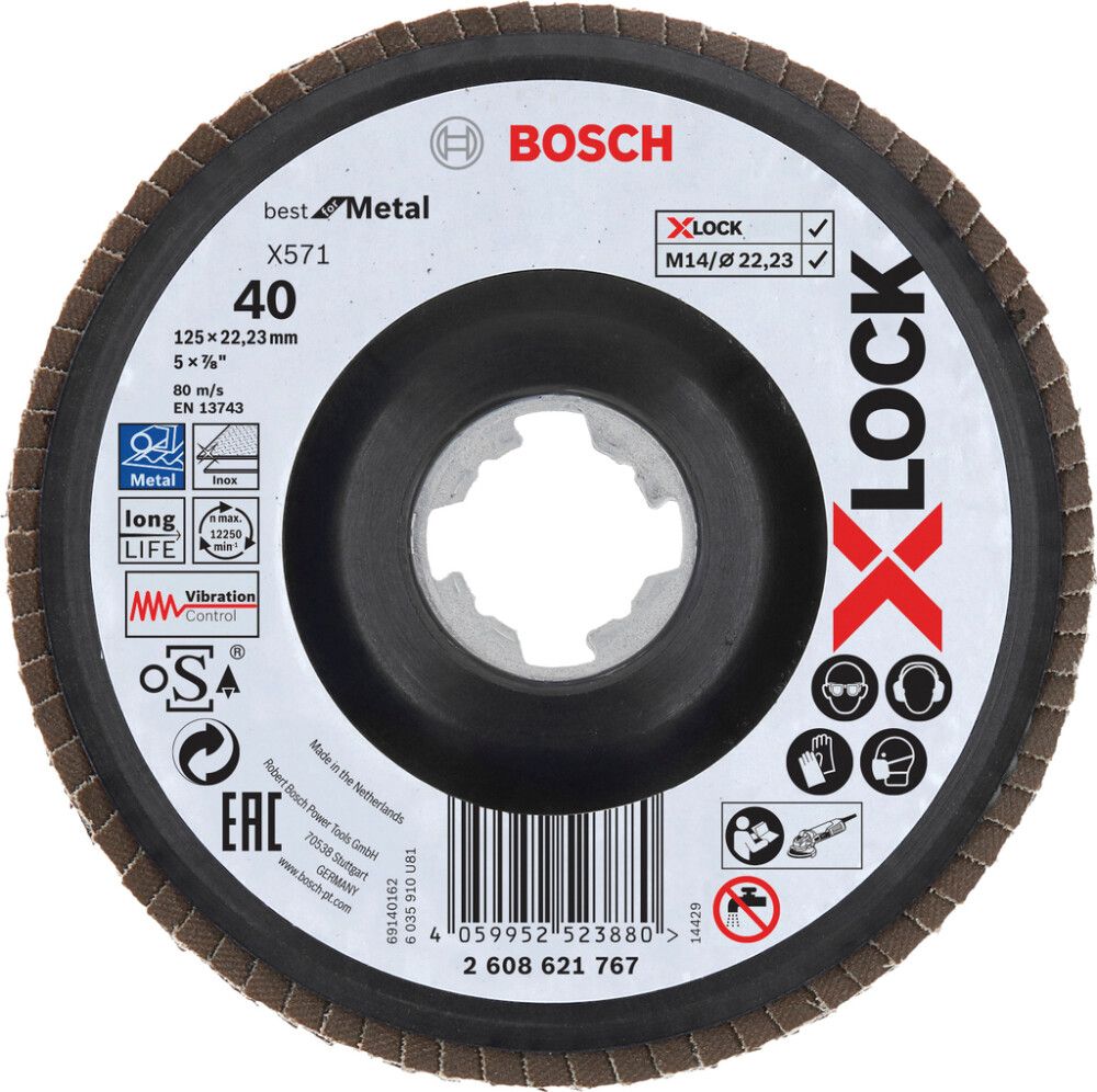 Tasoliuskalaikka Bosch X-LOCK Best for Metal 125 mm K40