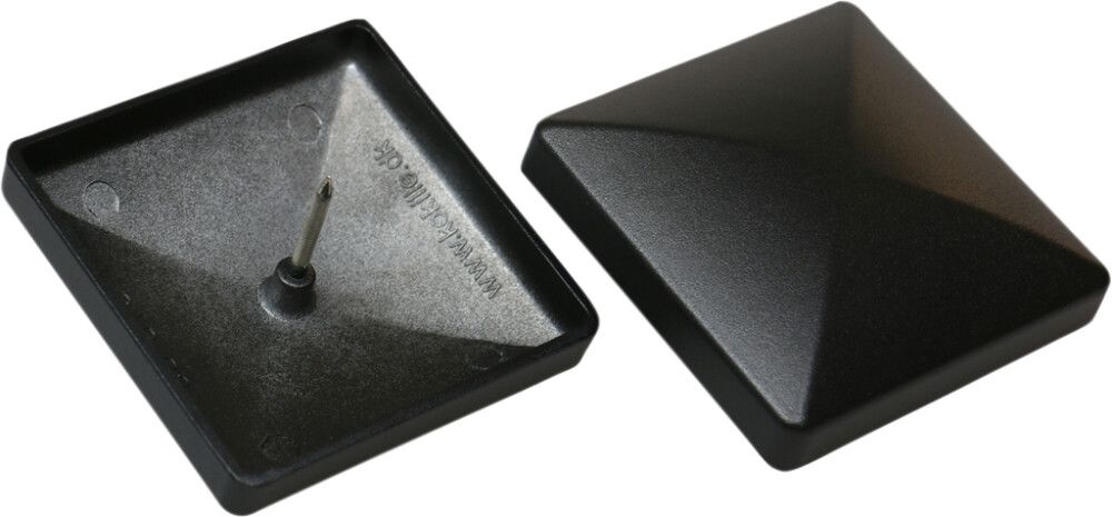 Tolpanhattu alumiini musta 92 x 92 mm