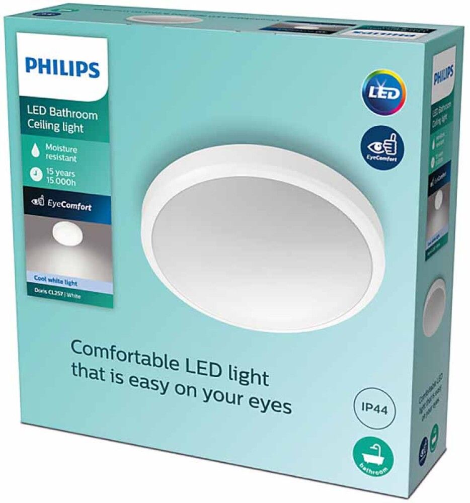 Kylpyhuonevalaisin Philips Doris Valkoinen 6W 2700K