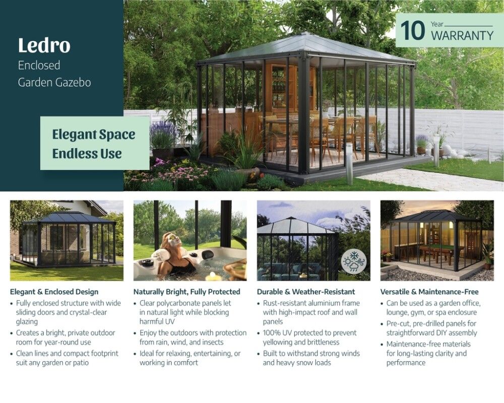 Paviljonki Palram-Canopia Ledro 3600